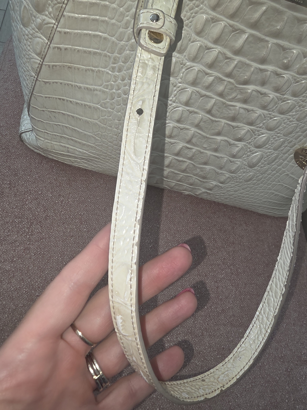 Brahmin Pearl  white, ivory Medium asher  Tote - Picture 3 of 11